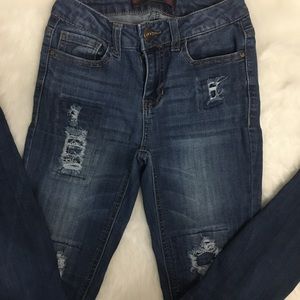 Dark Blue Jeans Ripped Skinny
